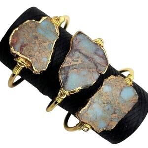 Genuine Seafoam Jasper Bangle Bracelet